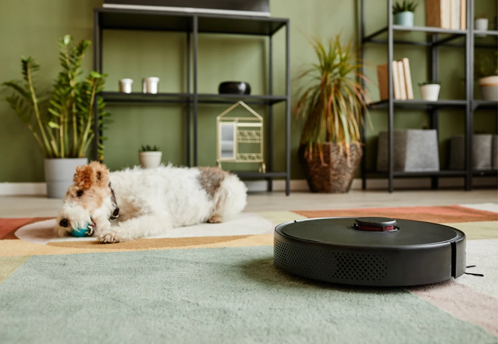 robot vacuum cleaner on carpet