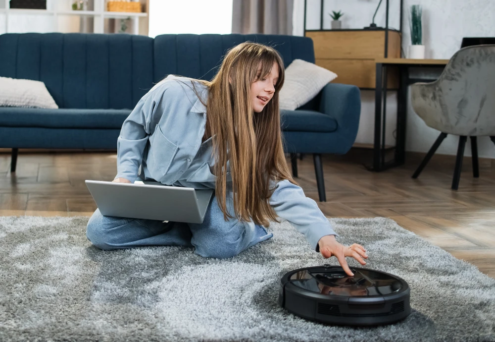 robot vacuum cleaner on carpet